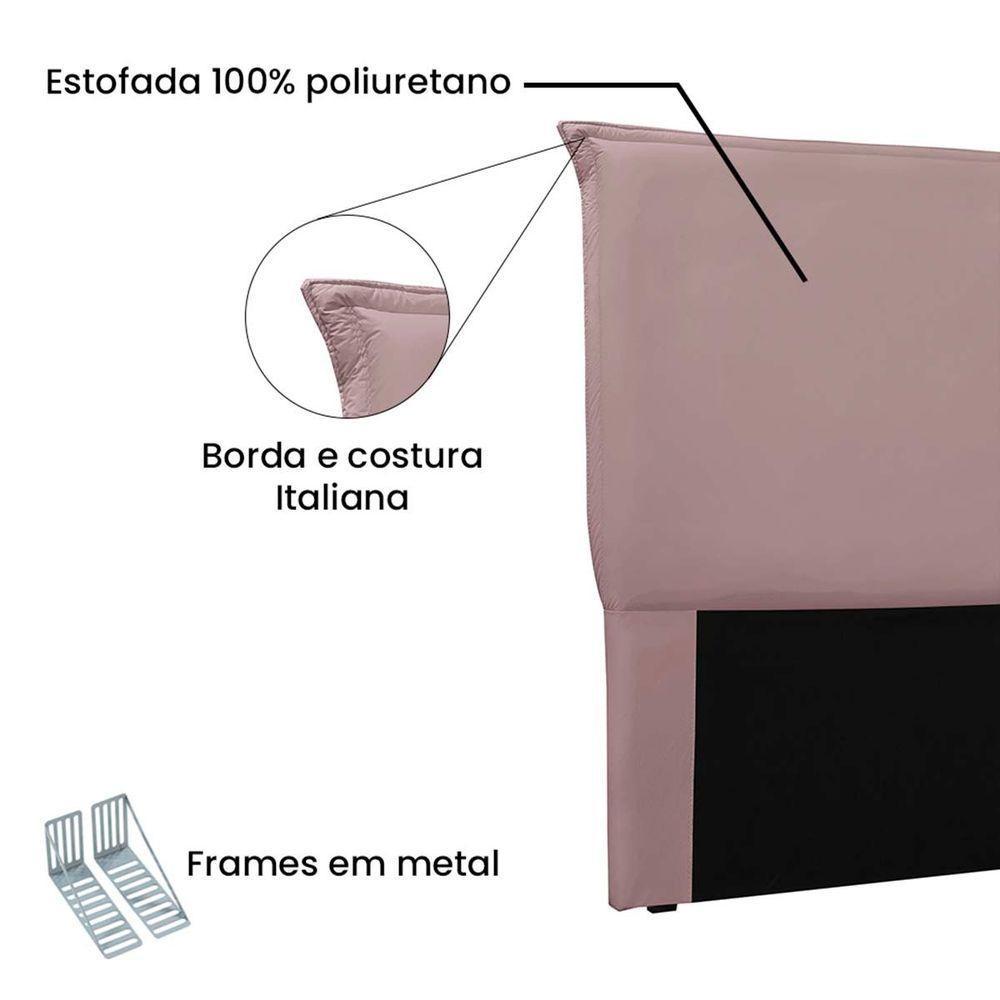Cabeceira Estofada Nápoles 140cm Casal Veludo Lilás - 4