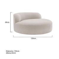 Poltrona Orgânica Chaise Rússia Linho - Doce Sonho Móveis Bege - 7