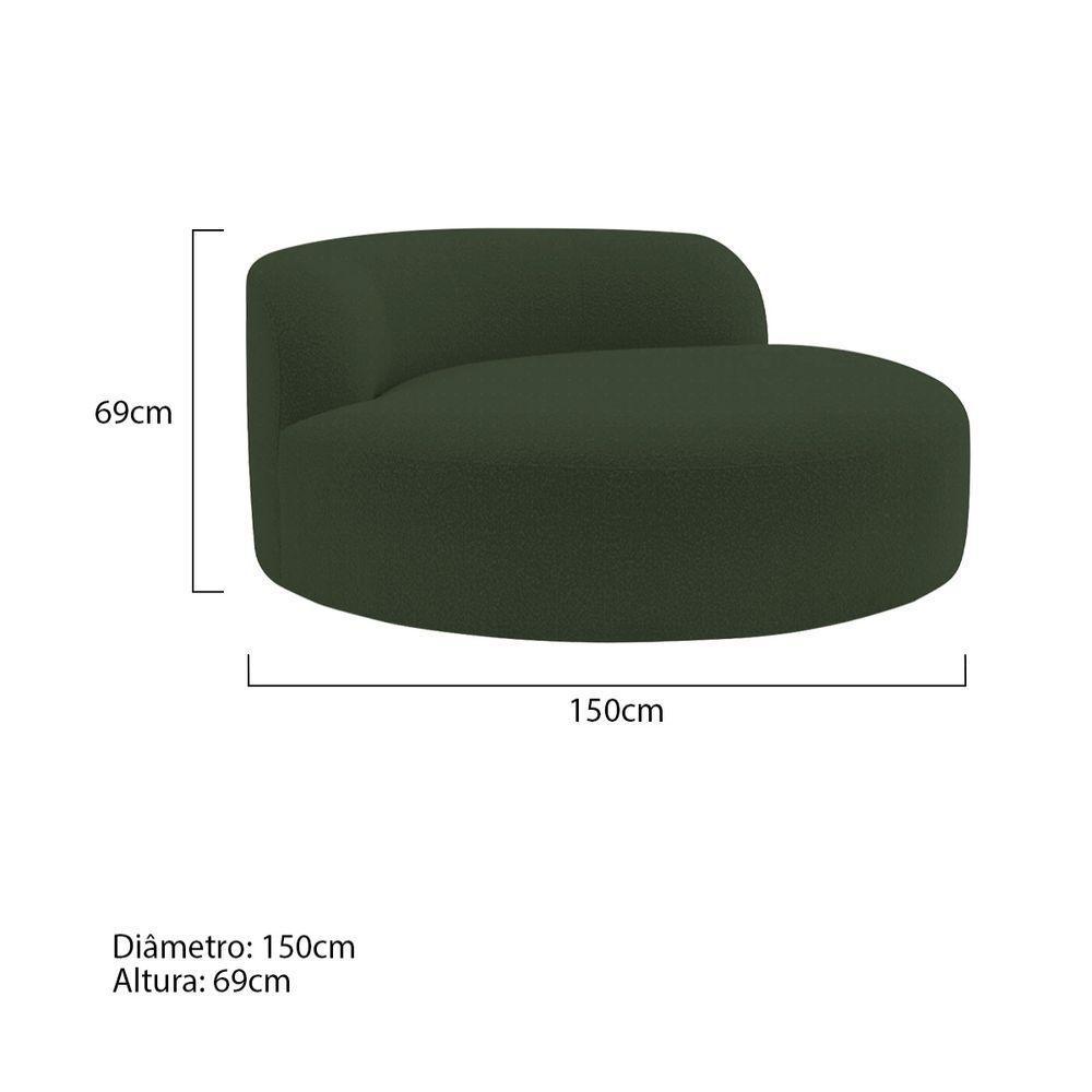 Poltrona Orgânica Chaise Rússia Linho - Doce Sonho Móveis Verde - 3