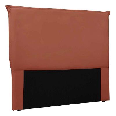 Cabeceira Estofada Nápoles 140cm Casal Veludo Laranja