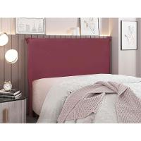 Cabeceira Estofada Nápoles 140cm Casal Veludo Vermelho Escuro - 2