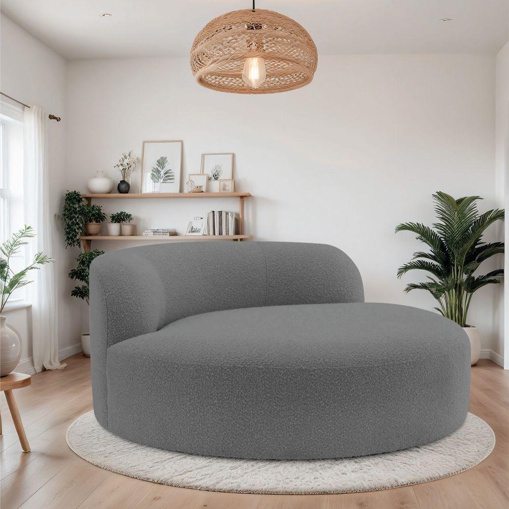 Poltrona Orgânica Chaise Rússia Linho - Doce Sonho Móveis Cinza Escuro - 2