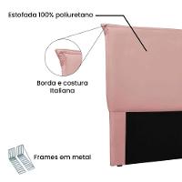 Cabeceira Estofada Nápoles 140cm Casal Veludo Rosa - 4
