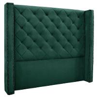 Cabeceira Estofada Egito Spz 160cm Casal Veludo - Amarena Móveis Verde-2235 - 1