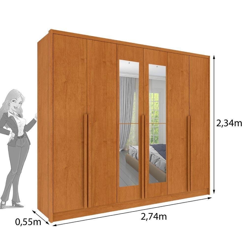 Roupeiro Realeza Com Espelho 6 Portas Tcil Cinamomo - 2