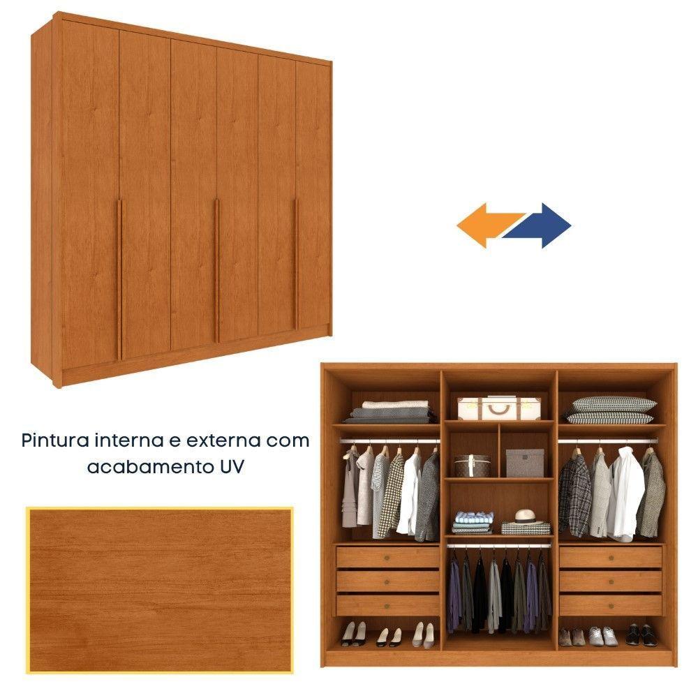 Roupeiro Realeza Com Espelho 6 Portas Tcil Cinamomo - 5