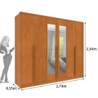 Roupeiro Realeza Com Espelho 6 Portas Tcil Cinamomo - 2