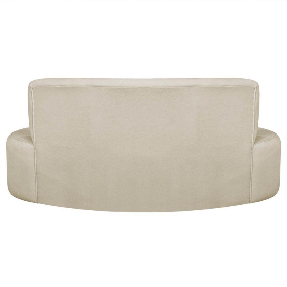 Kit Recamier Curvo Amsterdã 180cm E Poltrona Amore Luxo Bouclé Cor Bege - 8