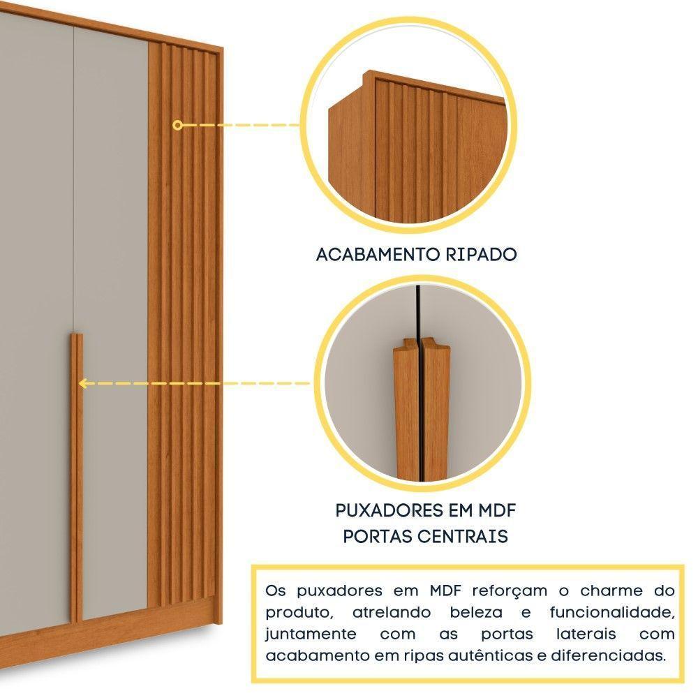 Roupeiro Guarani Ripado 6 Portas Tcil Cinamomo-off - 4