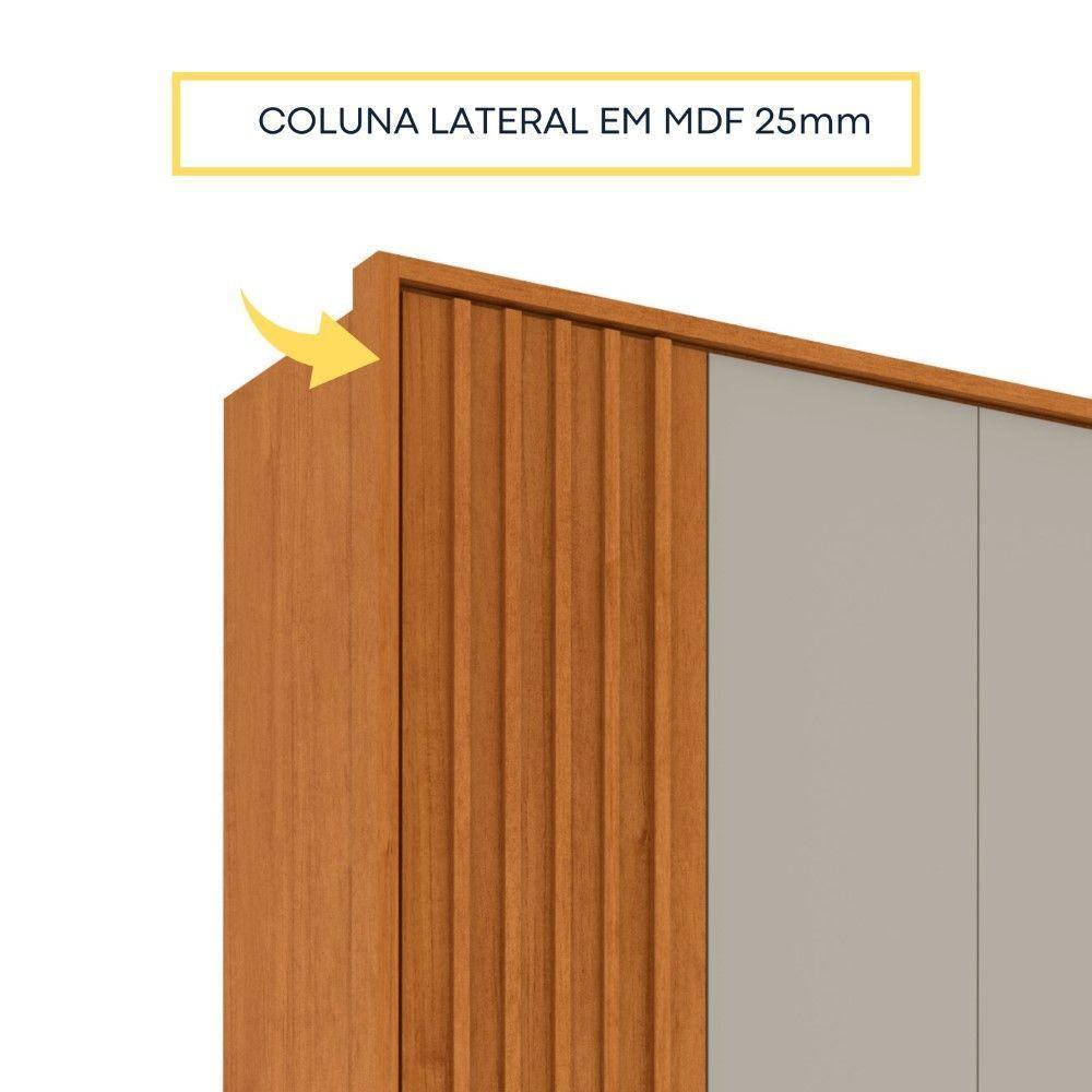 Roupeiro Guarani Ripado 6 Portas Tcil Cinamomo-off - 5