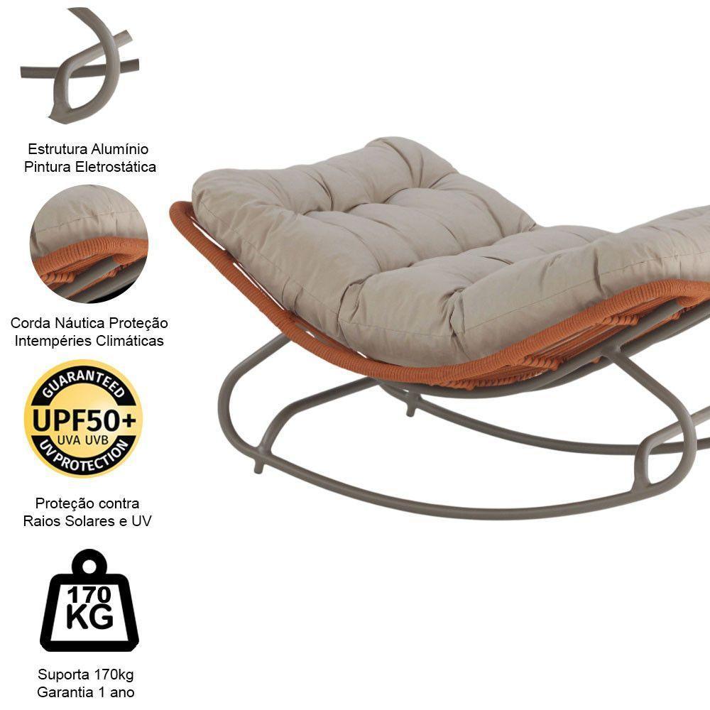 2 Poltronas Balanço Vienacorda Náutica Trama Original Terra Cota - 5
