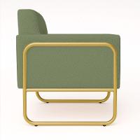 Poltrona Sala Industrial Alta Tubo Dourado Kit 2 Elisa Bouclê D03 - D'rossi Cor Pistache - 7