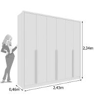 Roupeiro Fortuna 6 Portas Tcil Neve - 2