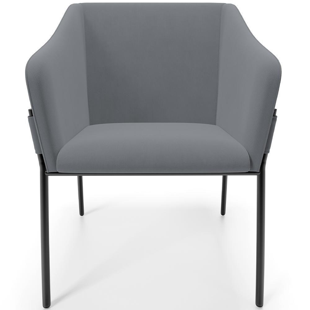 Kit 3 Cadeiras Para Sala De Jantar Estar Living Olívia L02 Suede Cinza - Lyam Decor - 3