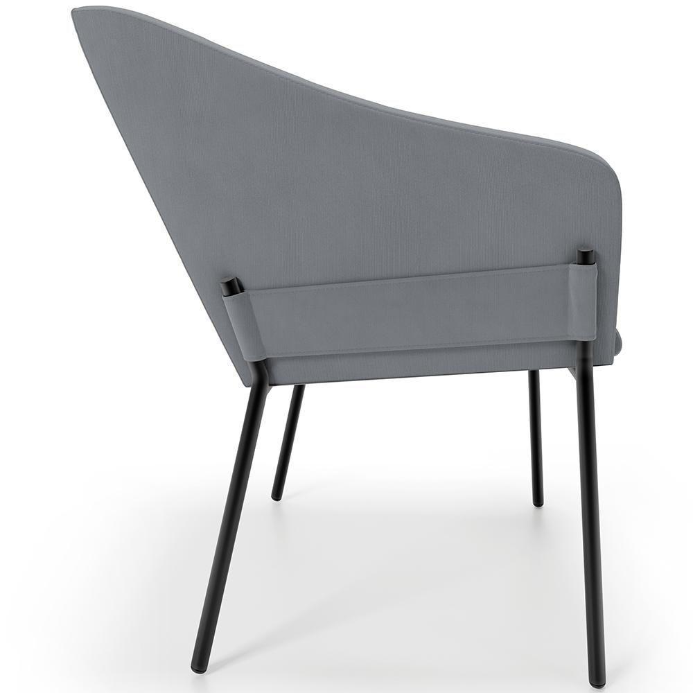 Kit 3 Cadeiras Para Sala De Jantar Estar Living Olívia L02 Suede Cinza - Lyam Decor - 6