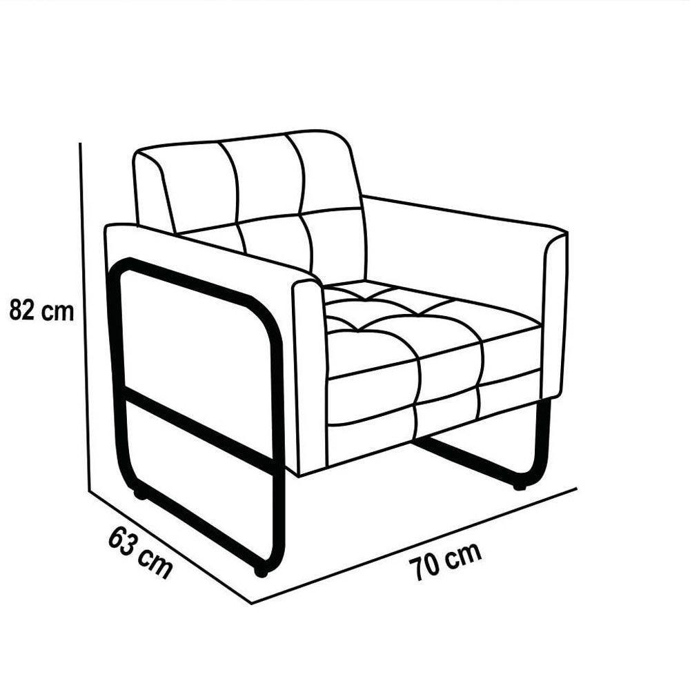 Poltrona Sala Industrial Alta Tubo Dourado Elisa Sintético D03 - D'rossi Cor Branco - 4