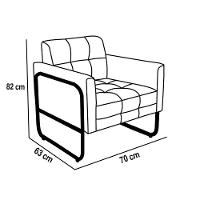 Poltrona Sala Industrial Alta Tubo Dourado Elisa Linho D03 - D'rossi Cor Cinza