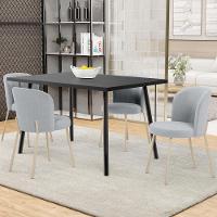 Kit 04 Cadeiras Para Sala De Jantar Cozinha Estofada Gavi Arena L02 Bouclê Cinza - Lyam Decor - 2