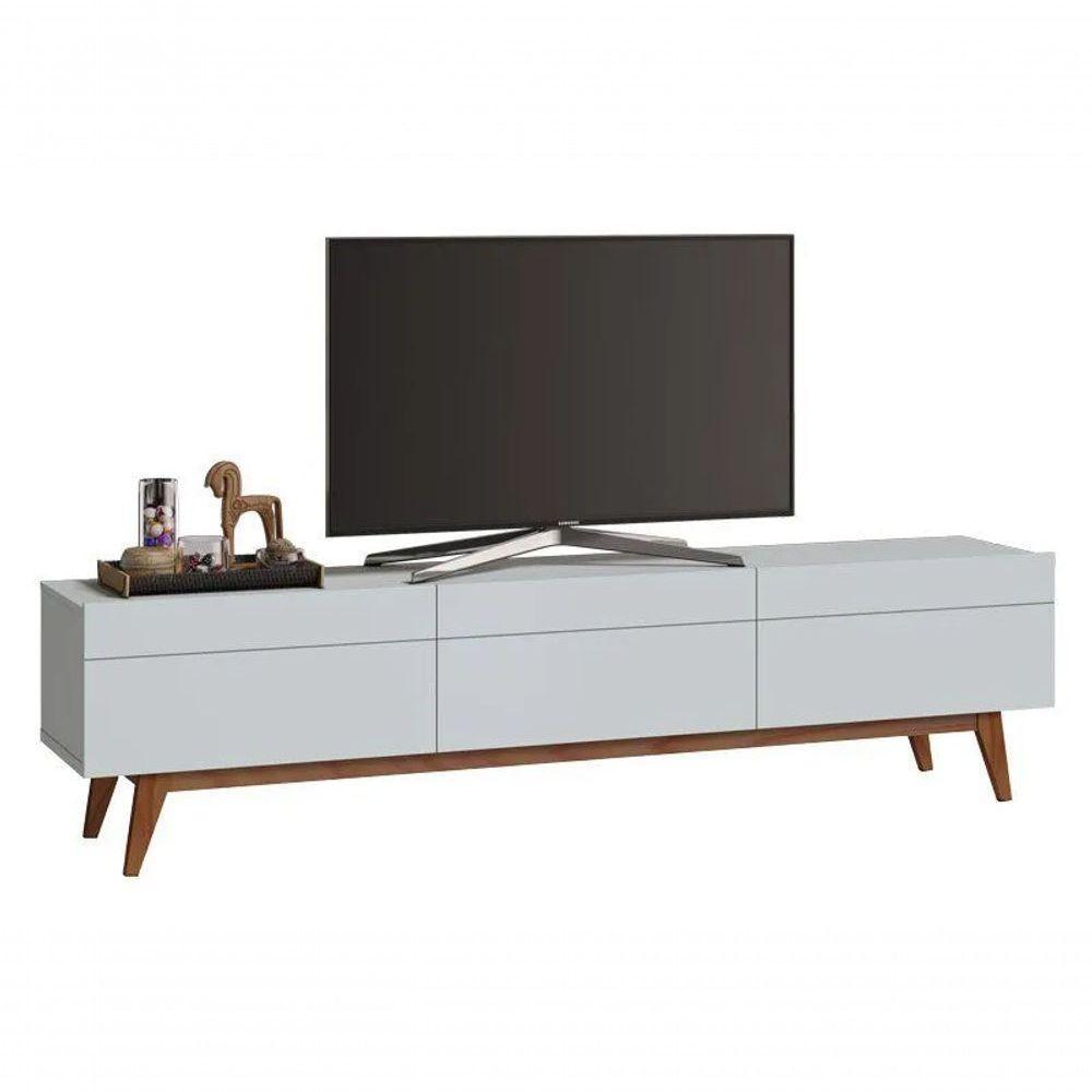 Rack Com Painel Classic 3g 2.2 Com Branco Acetinado - Imcal Móveis - 4