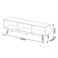 Rack Com Painel Classic 3g 2.2 Com Branco Acetinado - Imcal Móveis - 5