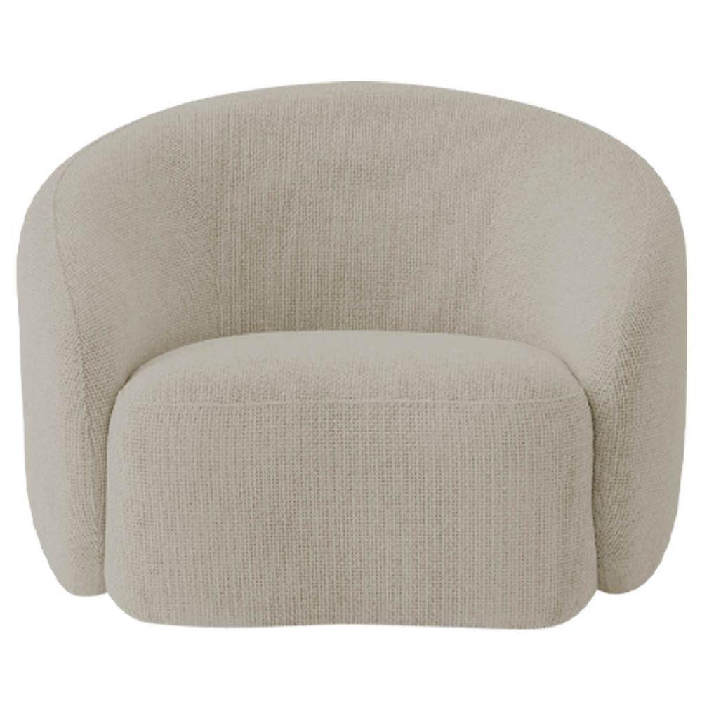 Kit Recamier Curvo Amsterdã 180cm E 2 Poltronas Amore Luxo Linho Cor Bege - 10