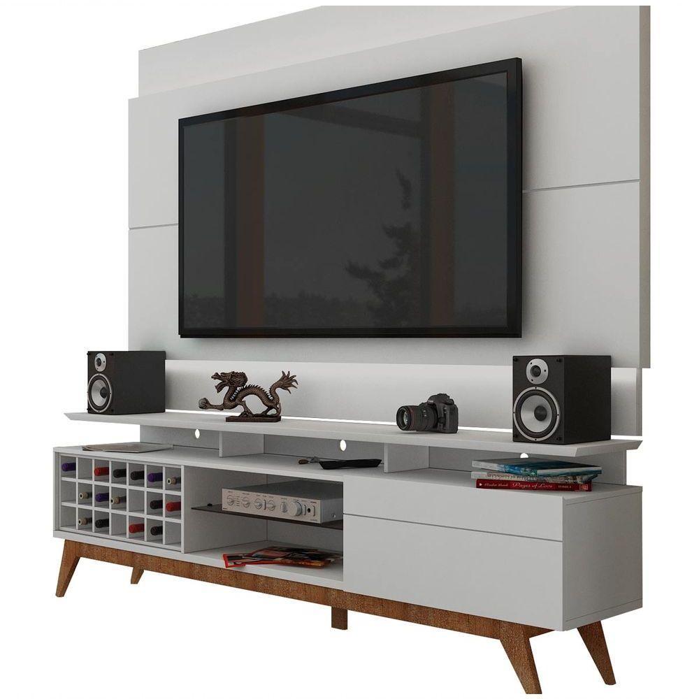 Rack Com Painel Para Tv 60 Polegadas Branco Classic +ad 2.2 Com Led - Imcal Móveis - 1