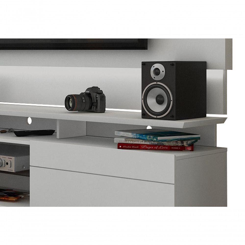 Rack Com Painel Para Tv 60 Polegadas Branco Classic +ad 2.2 Com Led - Imcal Móveis - 4