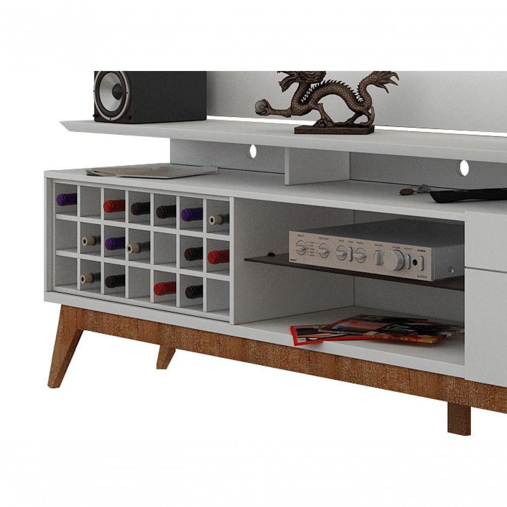 Rack Com Painel Para Tv 60 Polegadas Branco Classic +ad 2.2 Com Led - Imcal Móveis - 5
