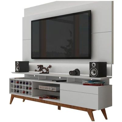 Rack Com Painel Para Tv 60 Polegadas Branco Classic +ad 2.2 Com Led - Imcal Móveis