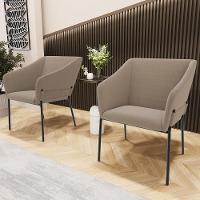 Kit 3 Cadeiras Para Sala De Jantar Estar Living Olívia L02 Bouclê Bege - Lyam Decor - 2