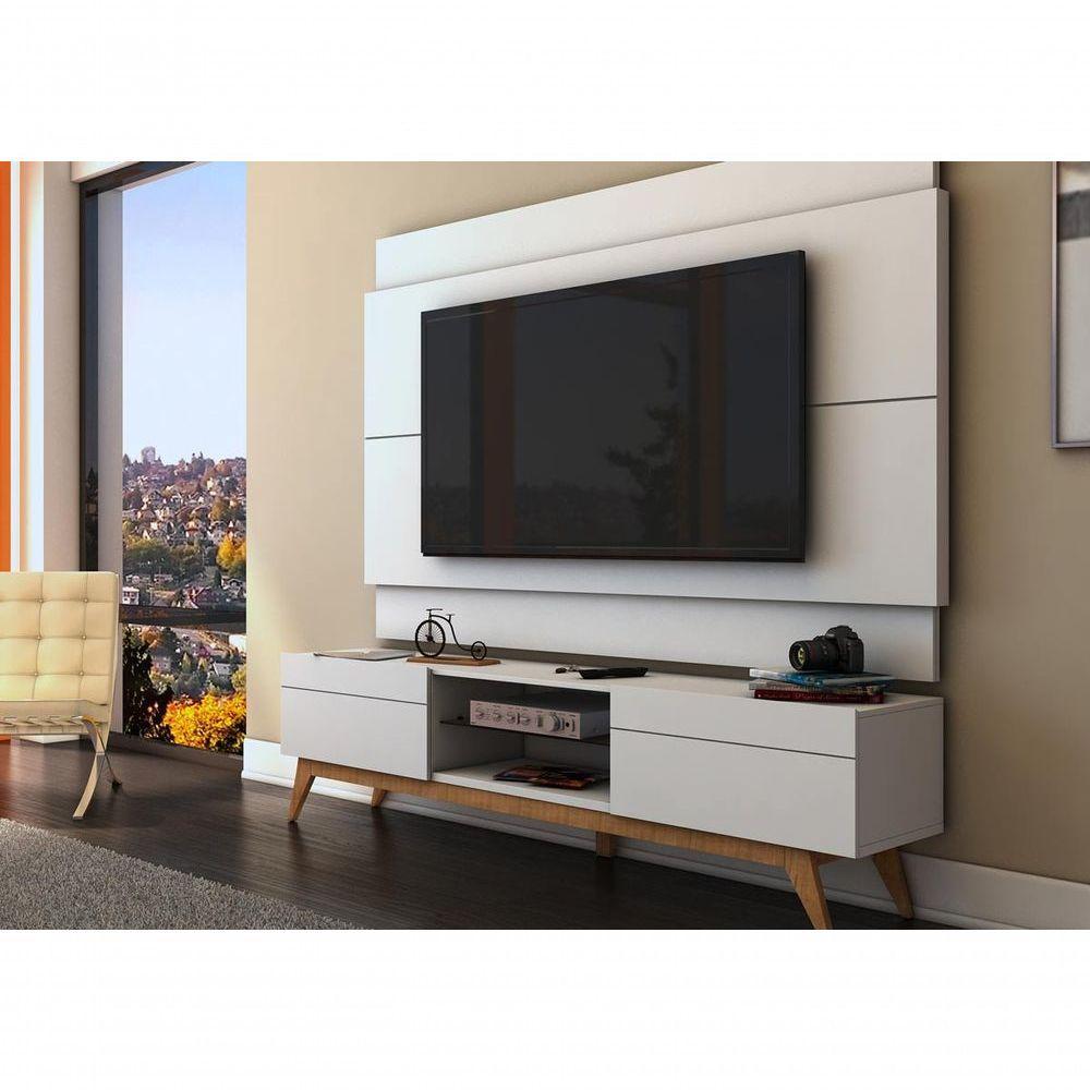 Rack Com Painel Para Tv 60 Polegadas Branco Classic 2g 2.2 - Imcal Móveis - 2