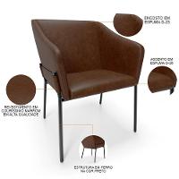Kit 4 Cadeiras Para Sala De Jantar Estar Living Olívia L02 Couríssimo Marrom - Lyam Decor
