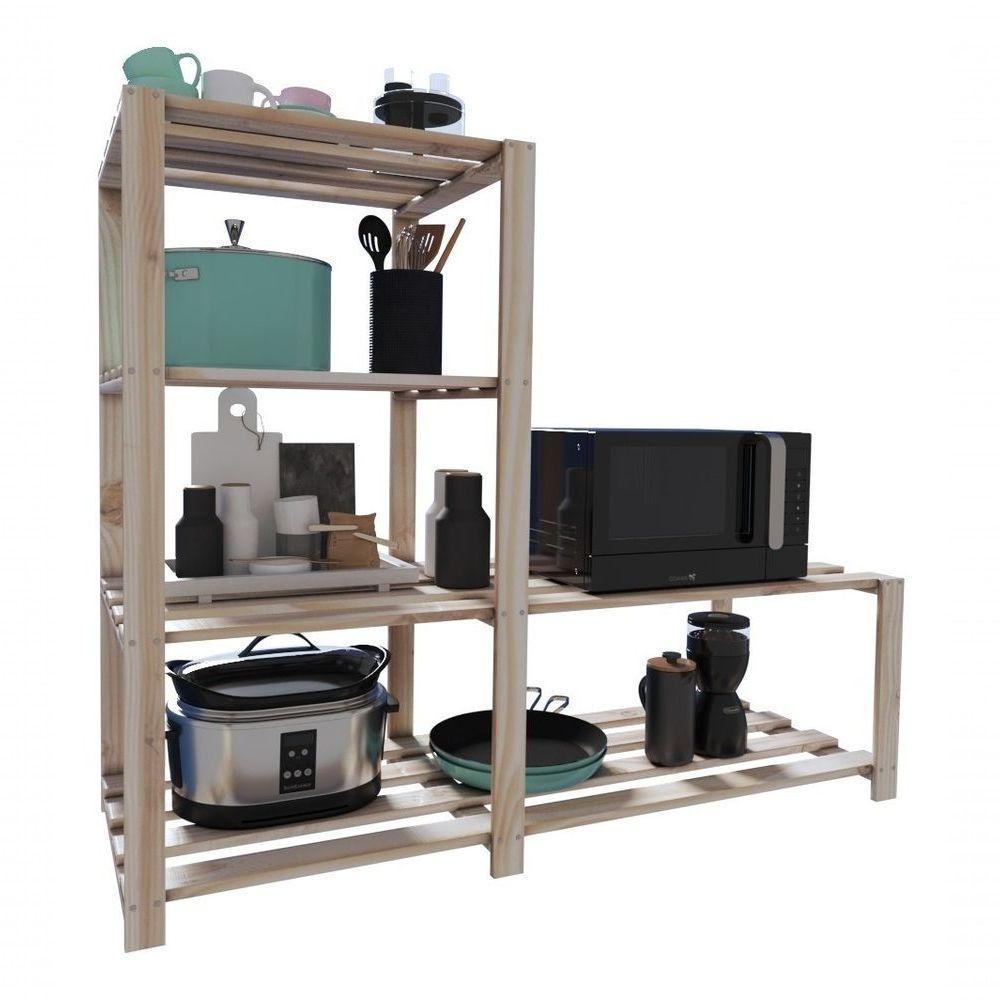 Armário Para Lavanderia Retro P/Área Serviço Móveis De Madeira - 5