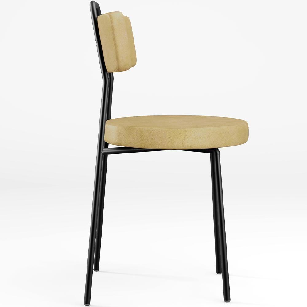 Kit 06 Cadeiras Decorativas Estofada Sala De Jantar Barcelona L02 Couríssimo Casco Fendi - Lyam Decor - 6