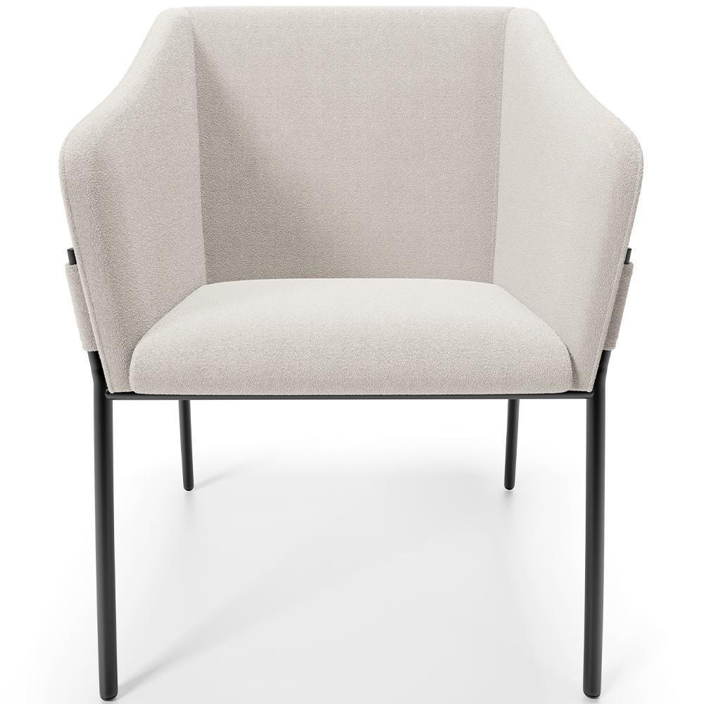 Kit 2 Cadeiras Para Sala De Jantar Estar Living Olívia L02 Bouclê Cru - Lyam Decor - 3