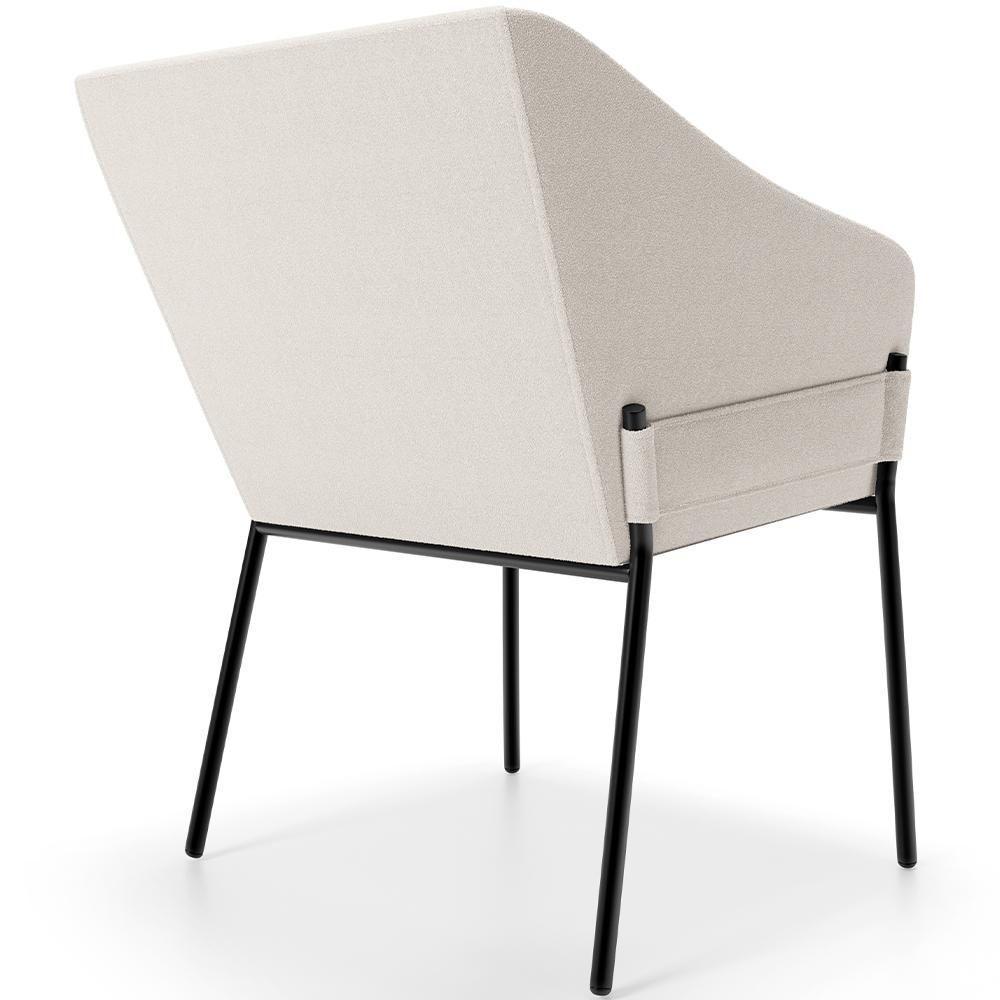 Kit 2 Cadeiras Para Sala De Jantar Estar Living Olívia L02 Bouclê Cru - Lyam Decor - 7