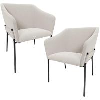 Kit 2 Cadeiras Para Sala De Jantar Estar Living Olívia L02 Bouclê Cru - Lyam Decor - 1