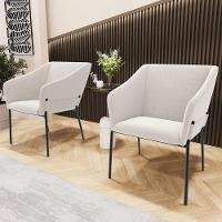 Kit 2 Cadeiras Para Sala De Jantar Estar Living Olívia L02 Bouclê Cru - Lyam Decor - 2