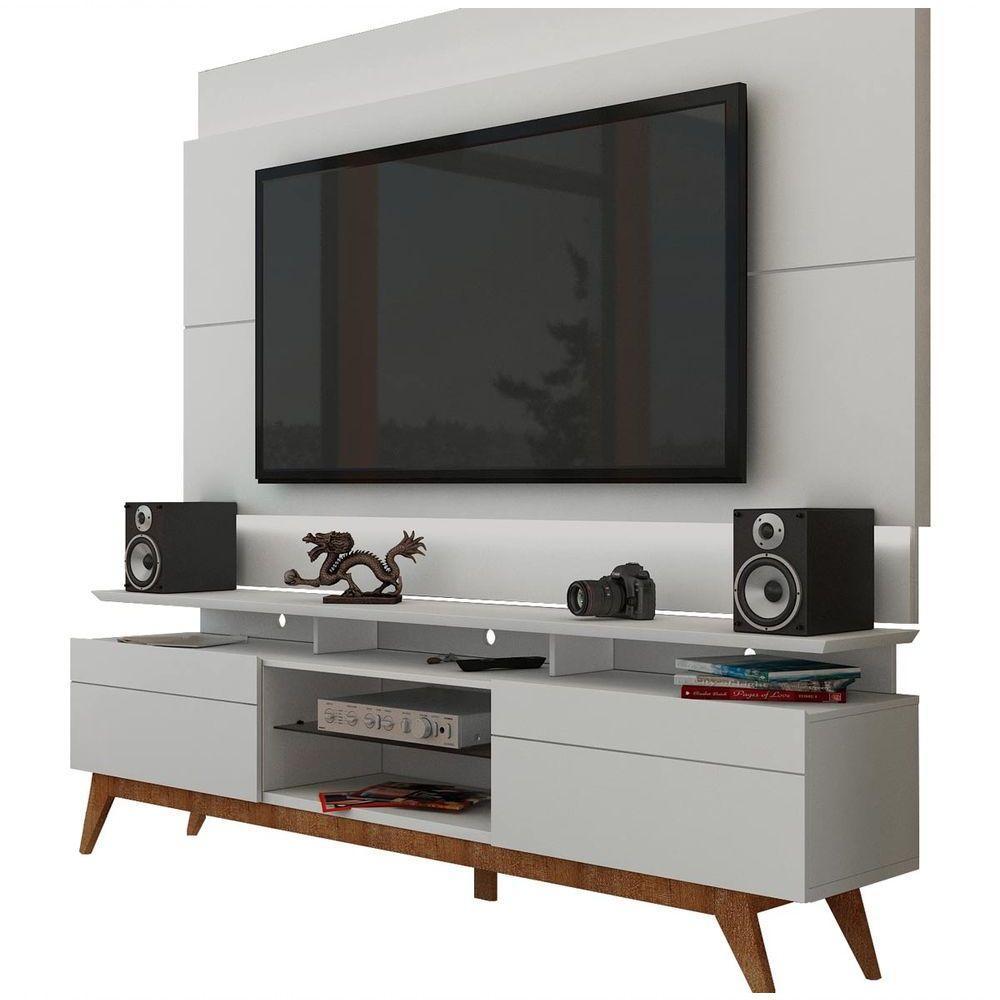 Rack Com Painel Para Tv 60 Polegadas Branco Classic +2g 2.2 Com Led - Imcal Móveis - 1