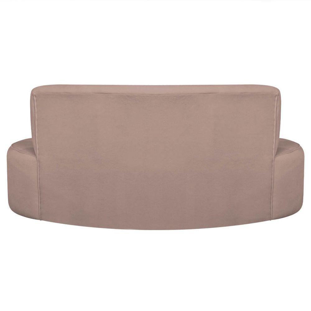 Kit Recamier Curvo Amsterdã 130cm E Poltrona Amore Luxo Linho Cor Rosê - 9