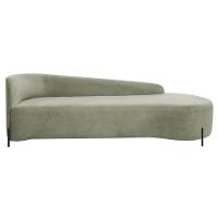 Divã Recamier Orgânico França 200cm Lado Dir Pés Metal Preto Bouclé Cor Verde Oliva - 5