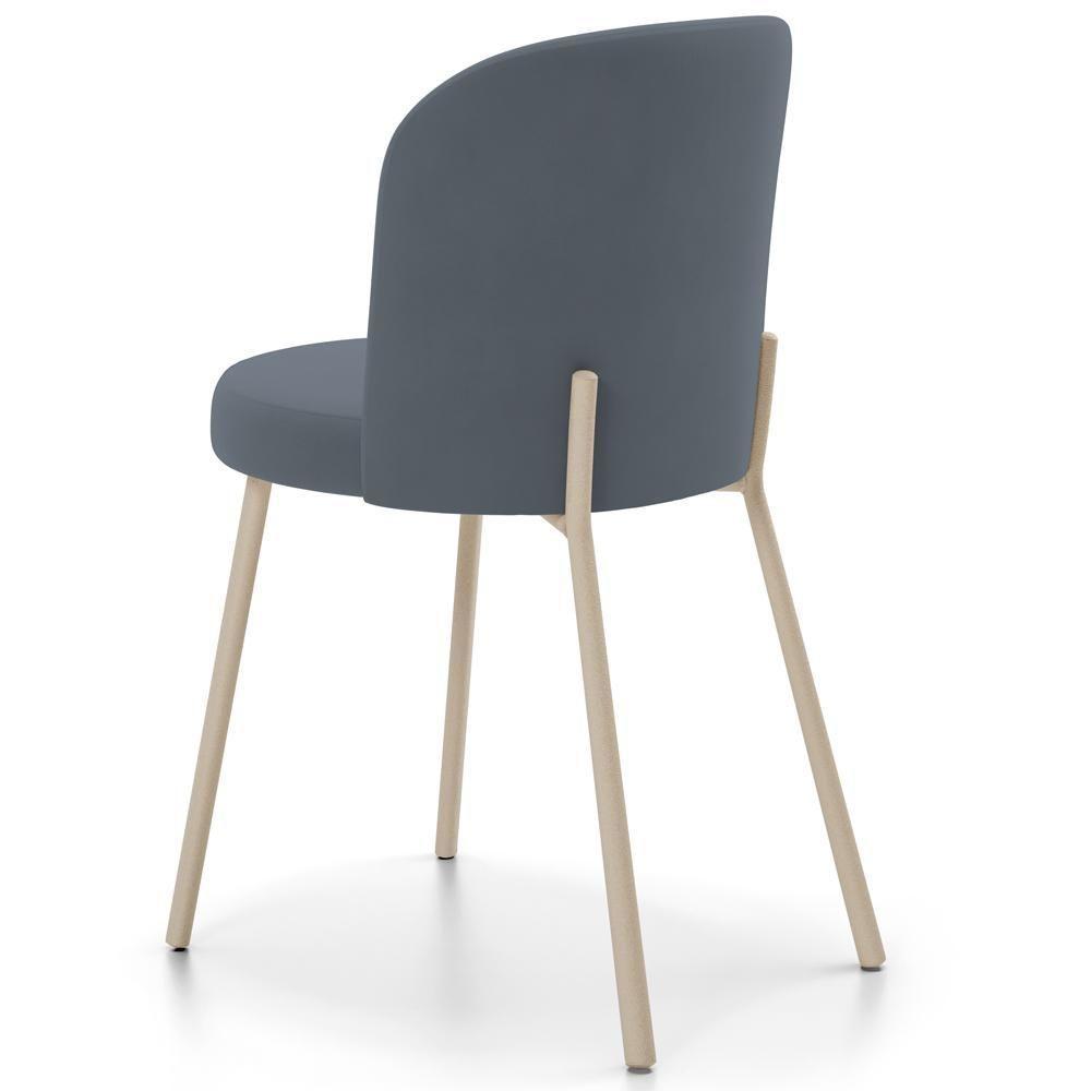 Kit 02 Cadeiras Para Sala De Jantar Cozinha Estofada Gavi Arena L02 Suede Cinza - Lyam Decor - 7