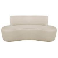 Kit Recamier Curvo Amsterdã 200cm E Poltrona Amore Luxo Bouclé Cor Bege - 7