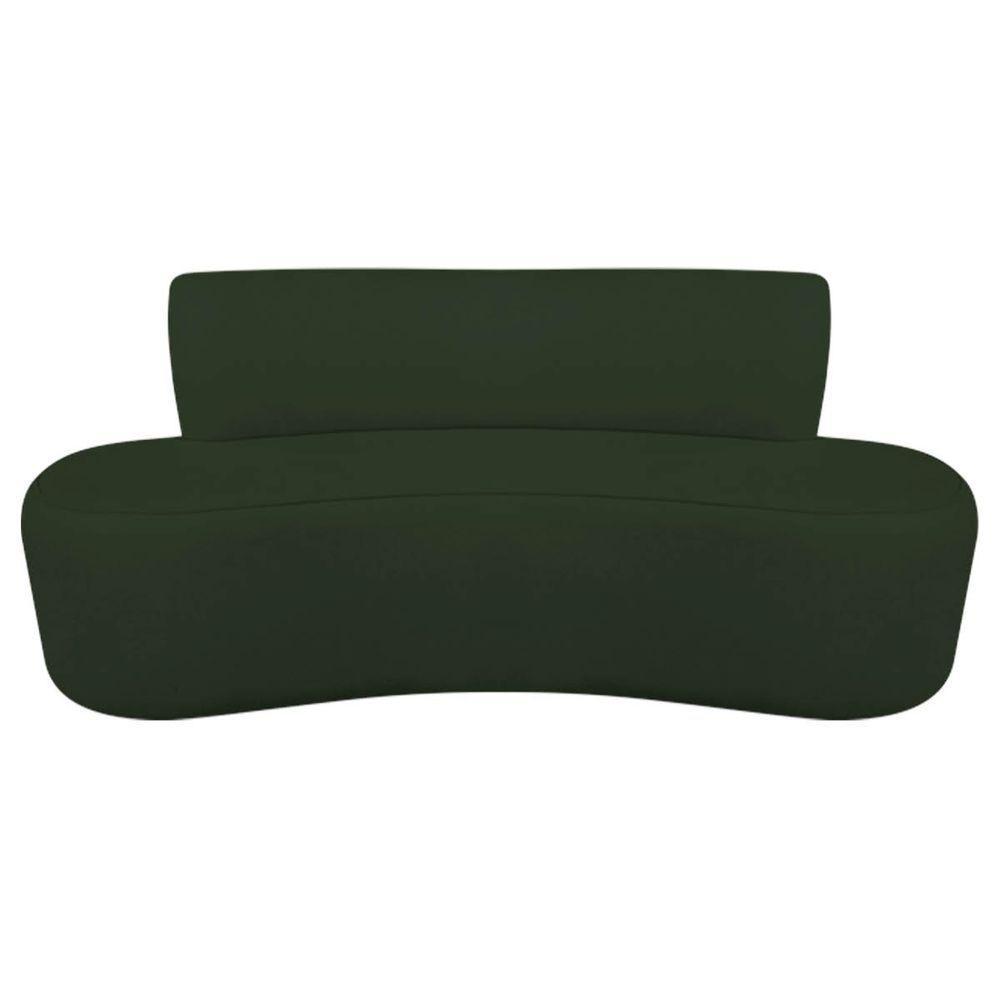 Kit Recamier Curvo Amsterdã 200cm E 2 Poltronas Amore Luxo Linho Cor Verde - 2