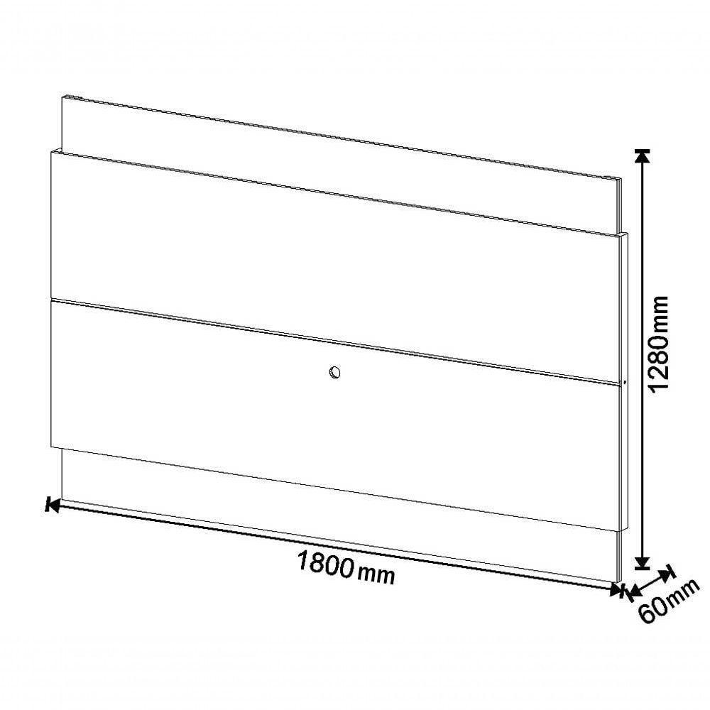 Rack Com Painel Classic +3g 1.8 Com Led Nature Com Off White - Imcal Móveis - 4