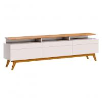 Rack Com Painel Classic +3g 1.8 Com Led Nature Com Off White - Imcal Móveis - 5