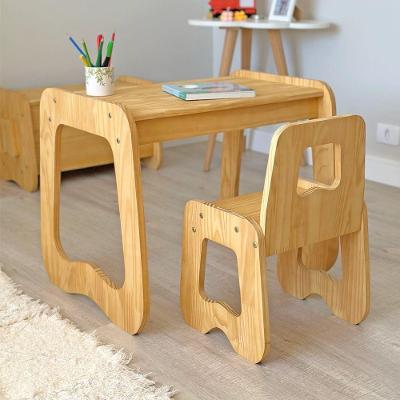 Mesa Com Cadeira Infantil Encanto Em Madeira Mel