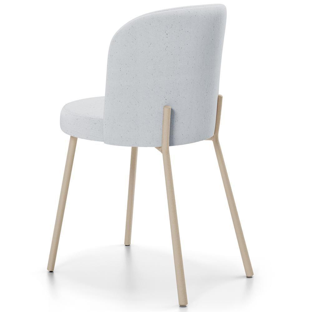 Kit 02 Cadeiras Para Sala De Jantar Cozinha Estofada Gavi Arena L02 Linho Cinza - Lyam Decor - 7