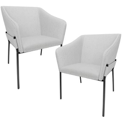 Kit 2 Cadeiras Para Sala De Jantar Estar Living Olívia L02 Linho Cinza - Lyam Decor