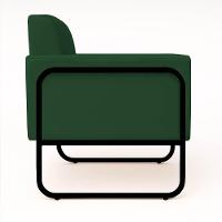 Poltrona Sala Industrial Alta Tubo Preto Kit 2 Elisa Veludo Verde D03 - D'rossi - 7